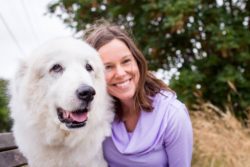 Rubi Sullivan next to a dog
